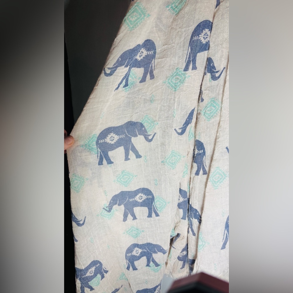 Animal Print Scarf with Fringe 100% cotton